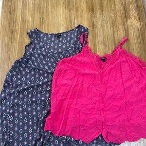 Torrid Pink and Patterned Sleeveless Tops